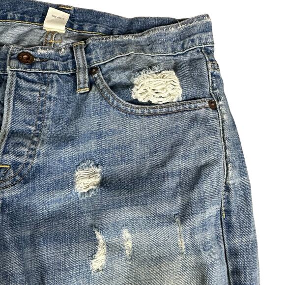 NSF Easy Straight Distressed Intentionally Discolored Medium Wash Denim Jeans 28 - Picture 6 of 12